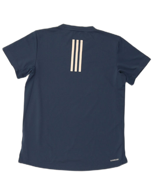 Adidas Mujer Aeroready Camiseta Top UK 8/10 Pequeño Azul Marino Poliéster