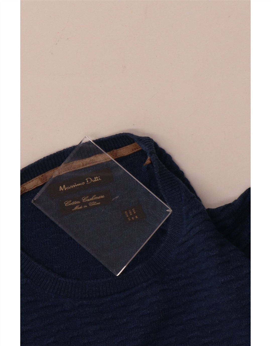 Jersey Massimo Dutti Hombre Cuello Redondo Algodón Azul Medio