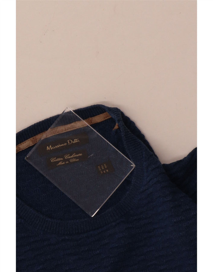 Jersey Massimo Dutti Hombre Cuello Redondo Algodón Azul Medio