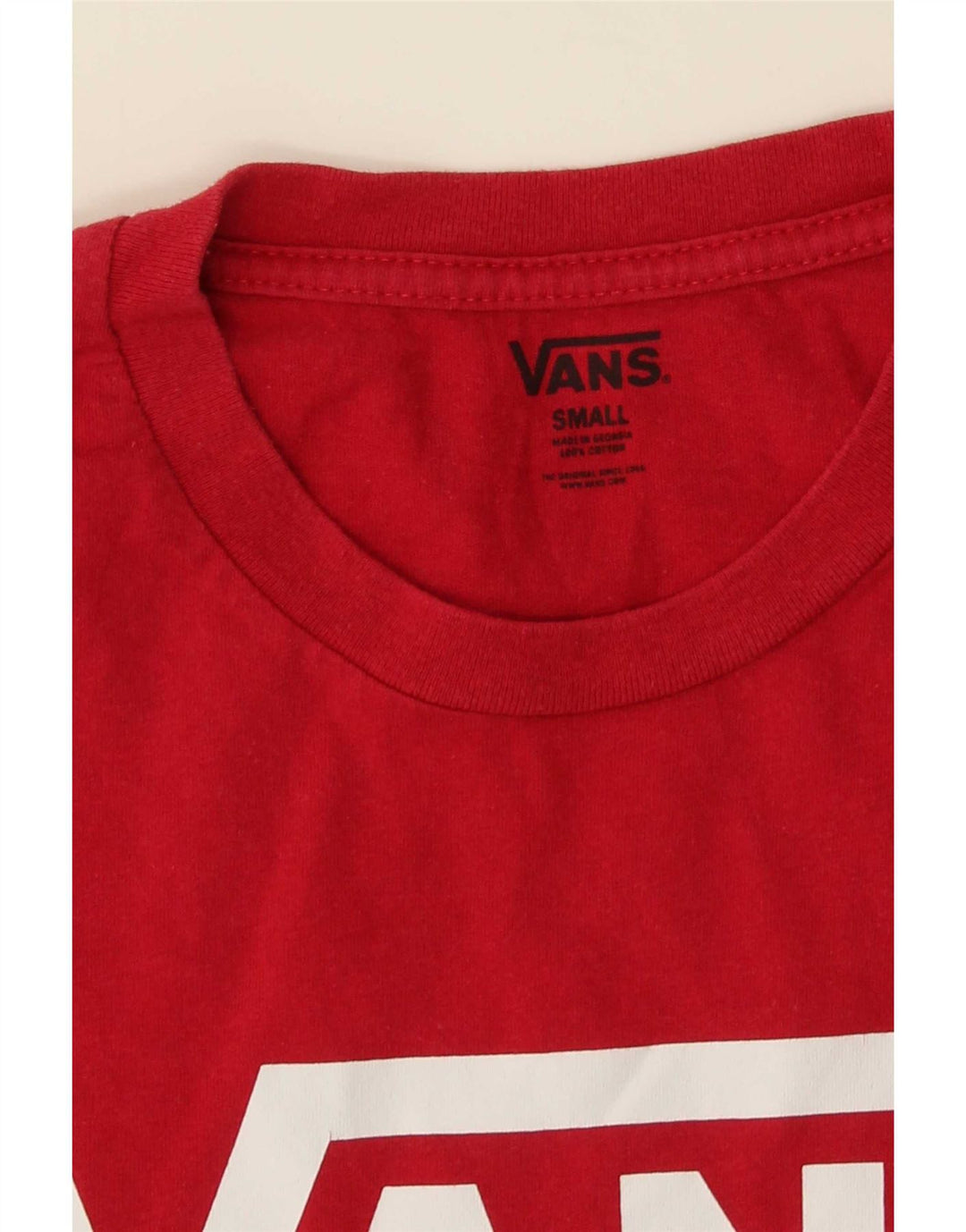 Vans - Camiseta gráfica para hombre, talla pequeña, algodón rojo