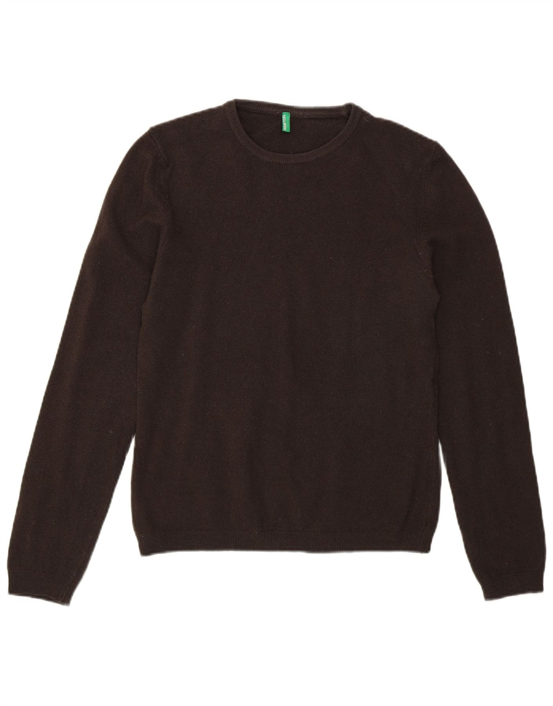 BENETTON Suéter tipo jersey con cuello barco para mujer UK 40 Lana marrón medio