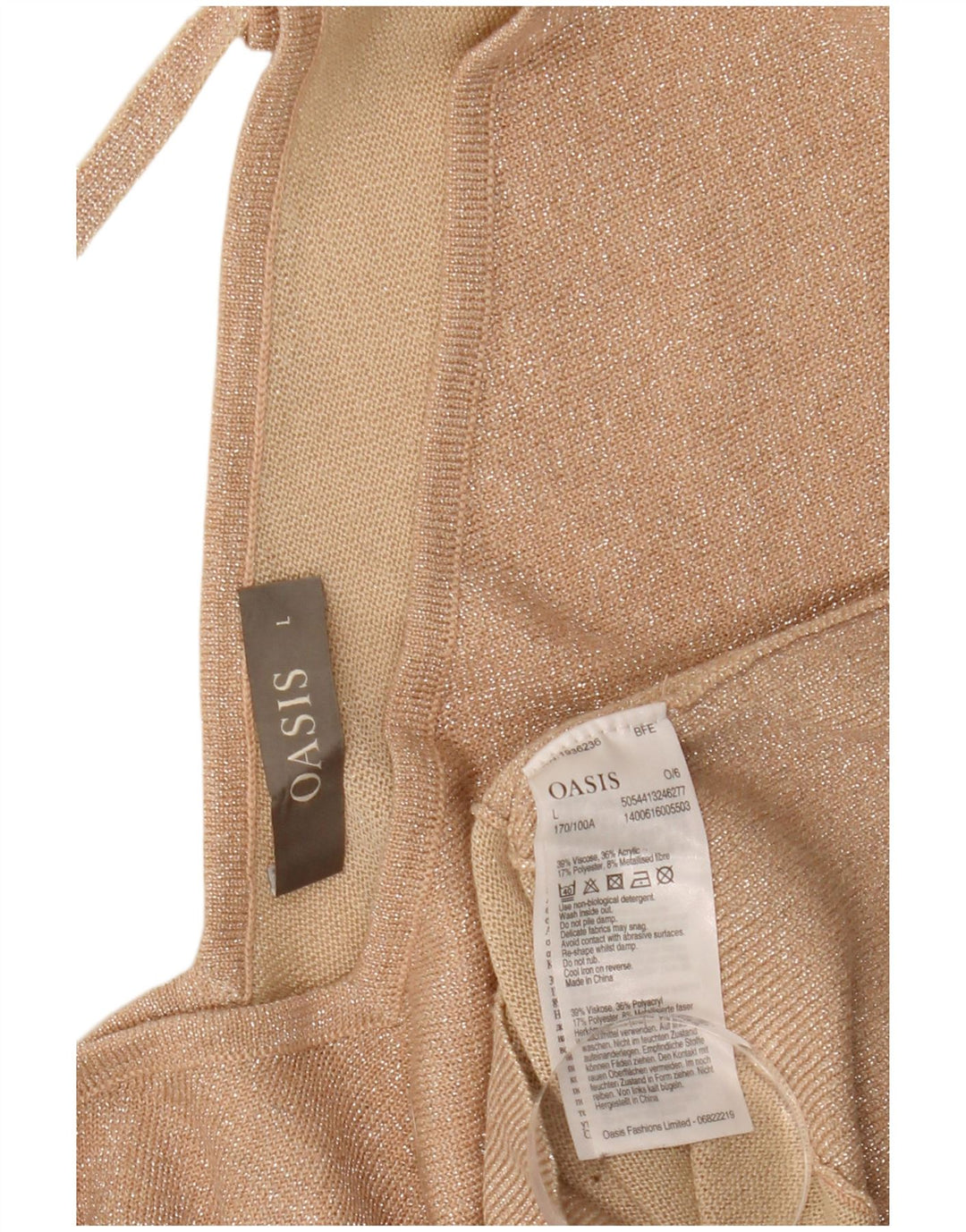 Oasis Blusa De Ala De Murciélago Para Mujer Top UK 46 Cómics De Viscosa Con Flecos Dorados Grandes