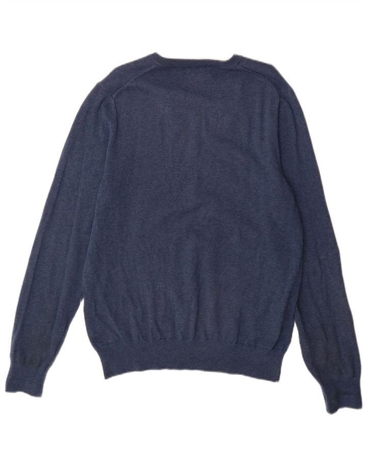 Marks & Spencer Jersey con cuello en V para hombre de algodón azul medio