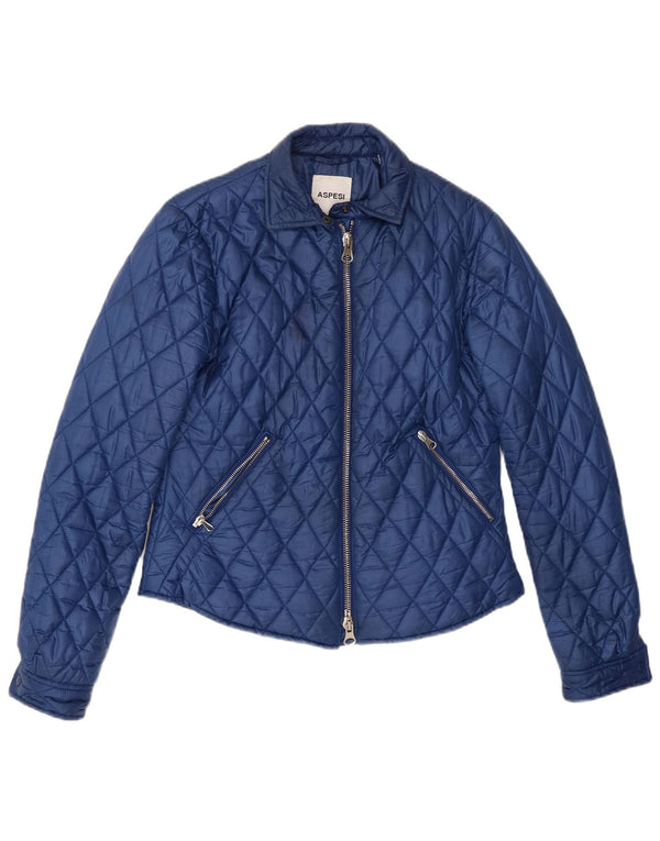 Aspesi Chaqueta acolchada para mujer UK 12 Poliéster azul medio