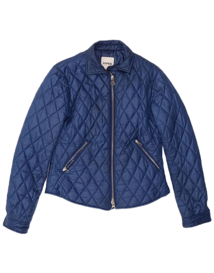 Aspesi Chaqueta acolchada para mujer UK 12 Poliéster azul medio