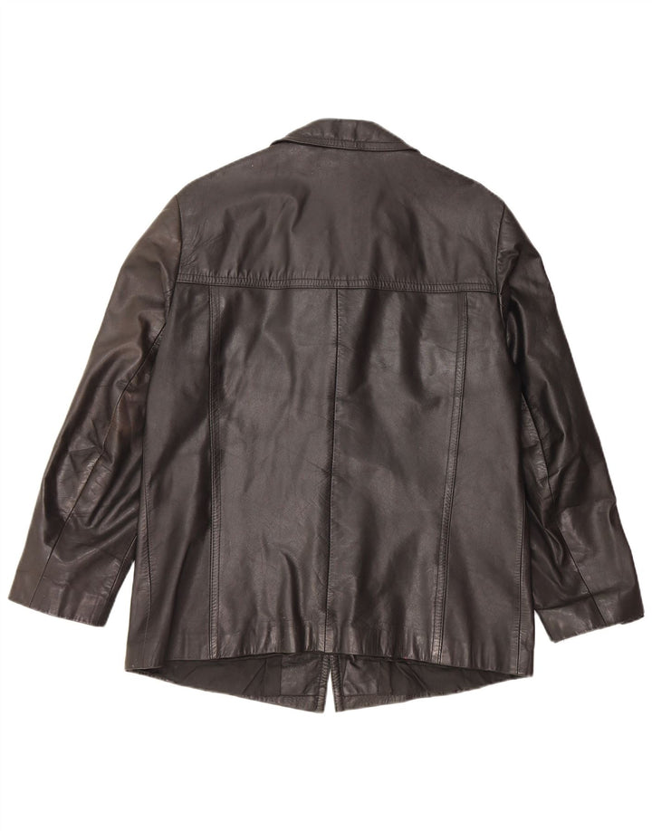 Vintage chaqueta de cuero para hombre Reino Unido 38 cuero negro medio