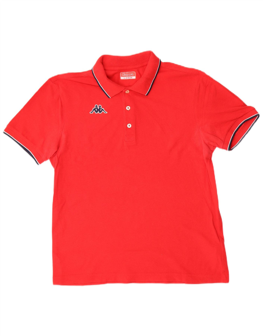 KAPPA Polo para hombre grande de algodón rojo