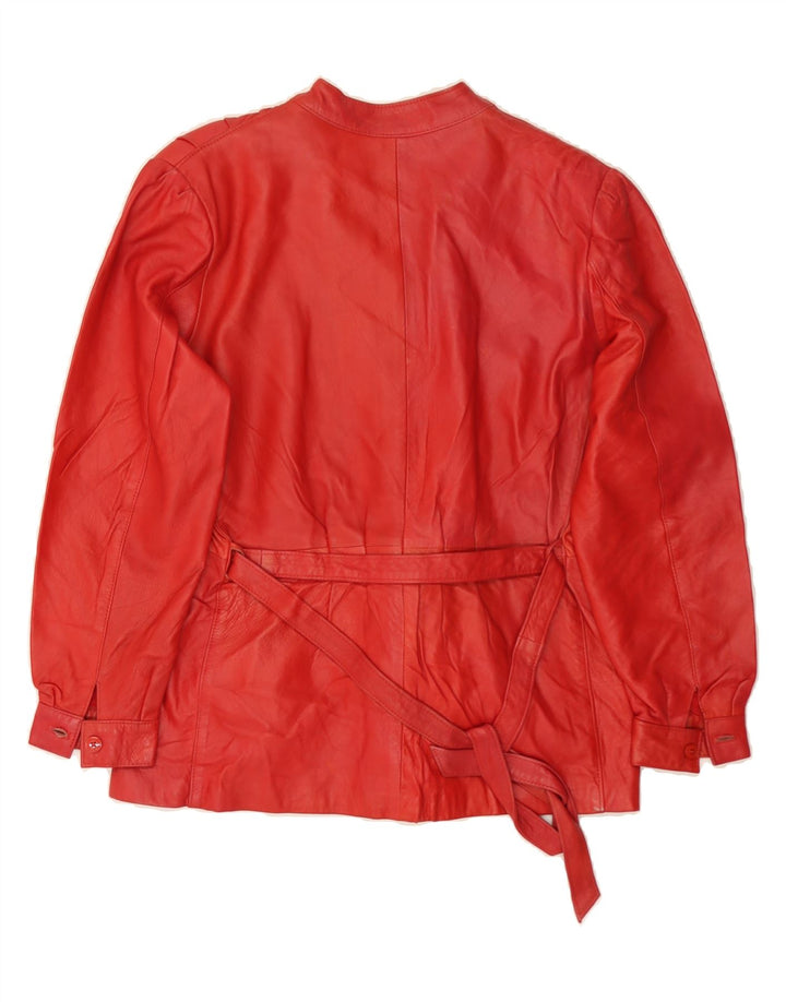 VINTAGE Womens Leather Jacket IT 44 Medium Red Leather Vintage Vintage and Second-Hand Vintage from Messina Hembry 