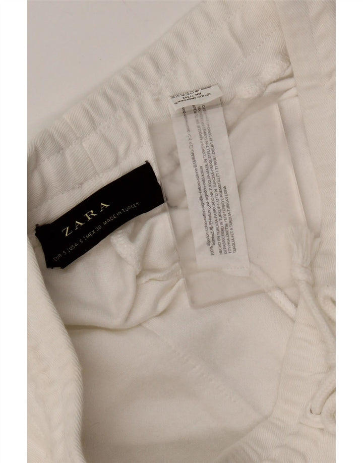 Zara Hombre Shorts Deportivos Pequeños Algodón Blanco