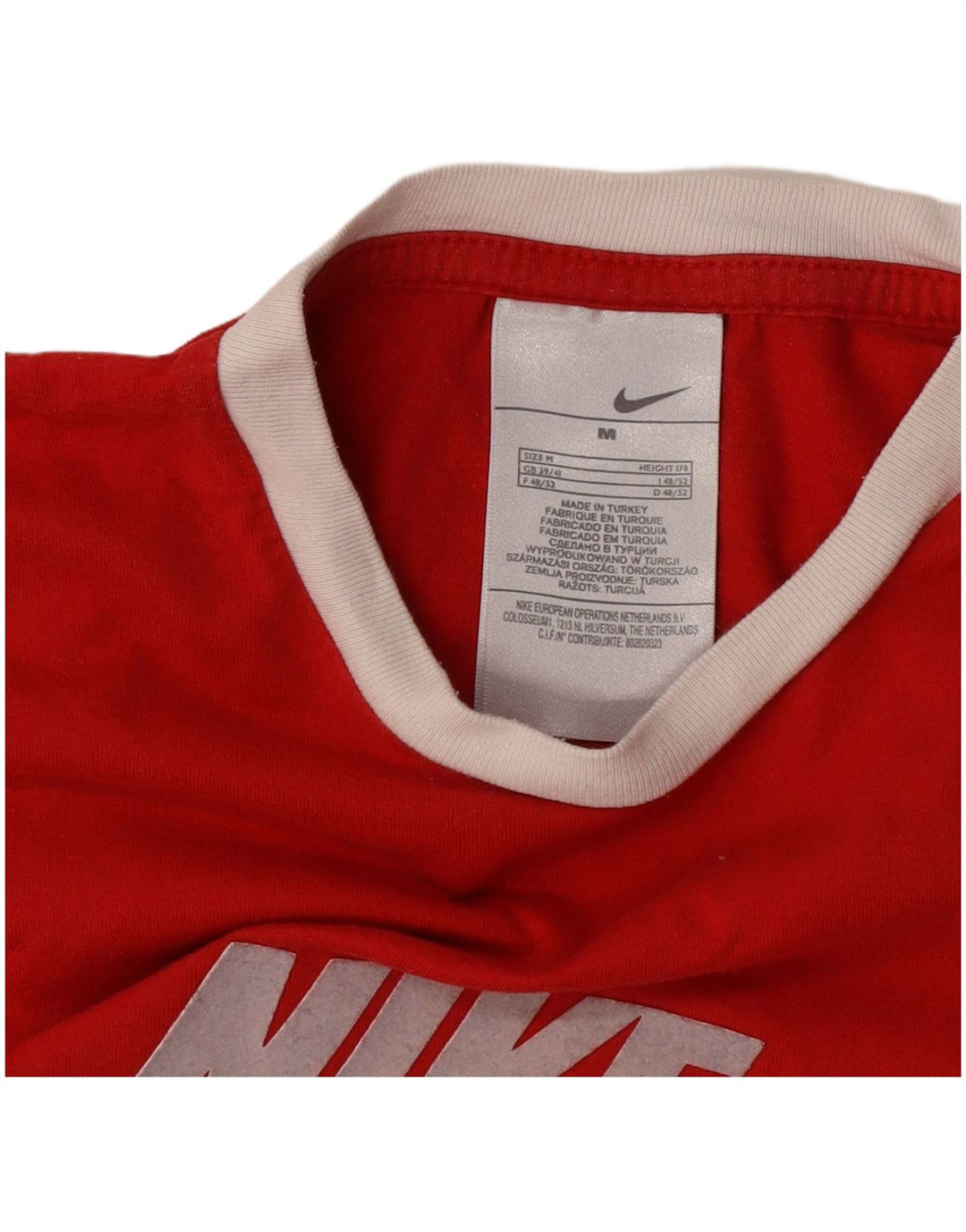 Nike Camiseta gráfica para hombre Top UK 39/40 Medium Rojo Algodón