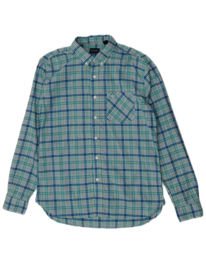 Camisa Dockers Hombre Algodón A Cuadros Turquesa Medio