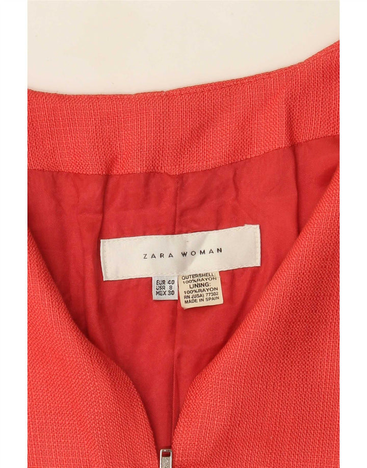 Zara Chaqueta Bolero De Manga 3/4 Para Mujer EU 40 Rayón Rojo Mediano