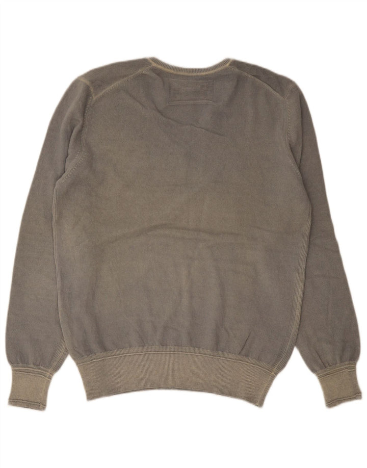 Playlife Jersey con cuello en V para hombre de lana gris grande