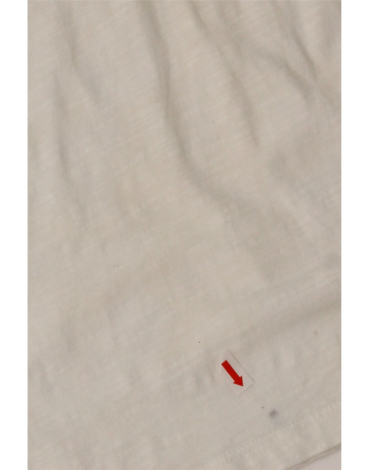 Desigual Blusa con cuello caído para mujer UK 10 Small White Viscosa