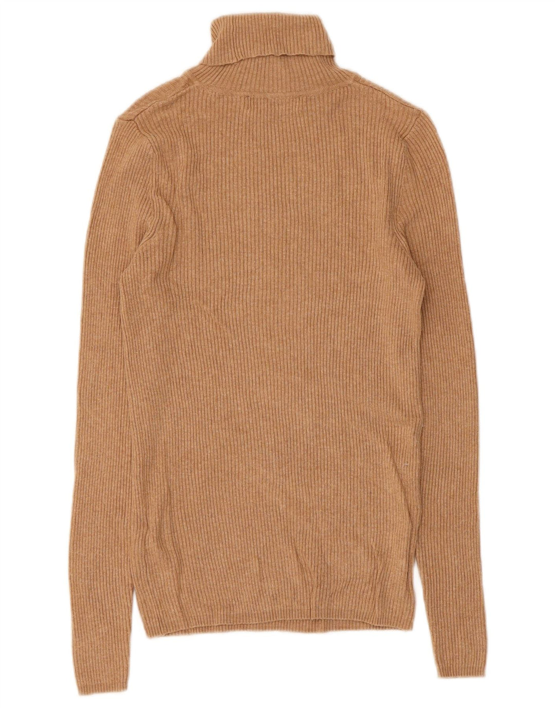 Marks & Spencer Suéter tipo jersey con cuello vuelto para mujer UK 10 Small Brown Viscosa