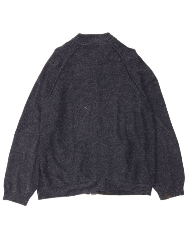 Marks & Spencer Suéter tipo cárdigan para hombre UK 40 XL Algodón moteado azul marino