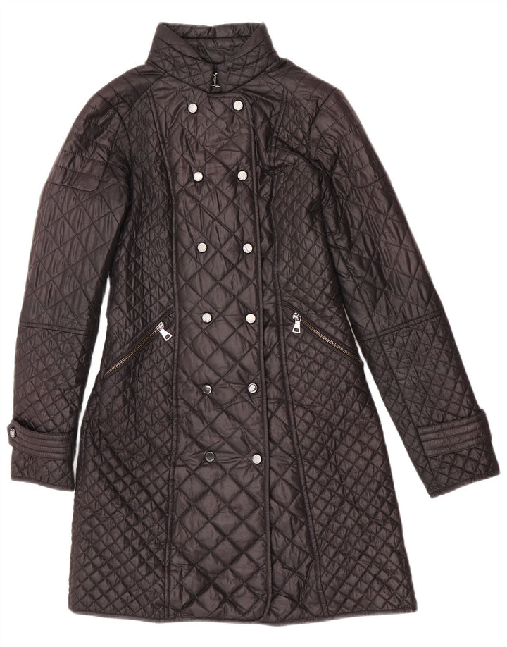 Zara Mujer Abrigo Acolchado UK 6 XS Poliéster Negro