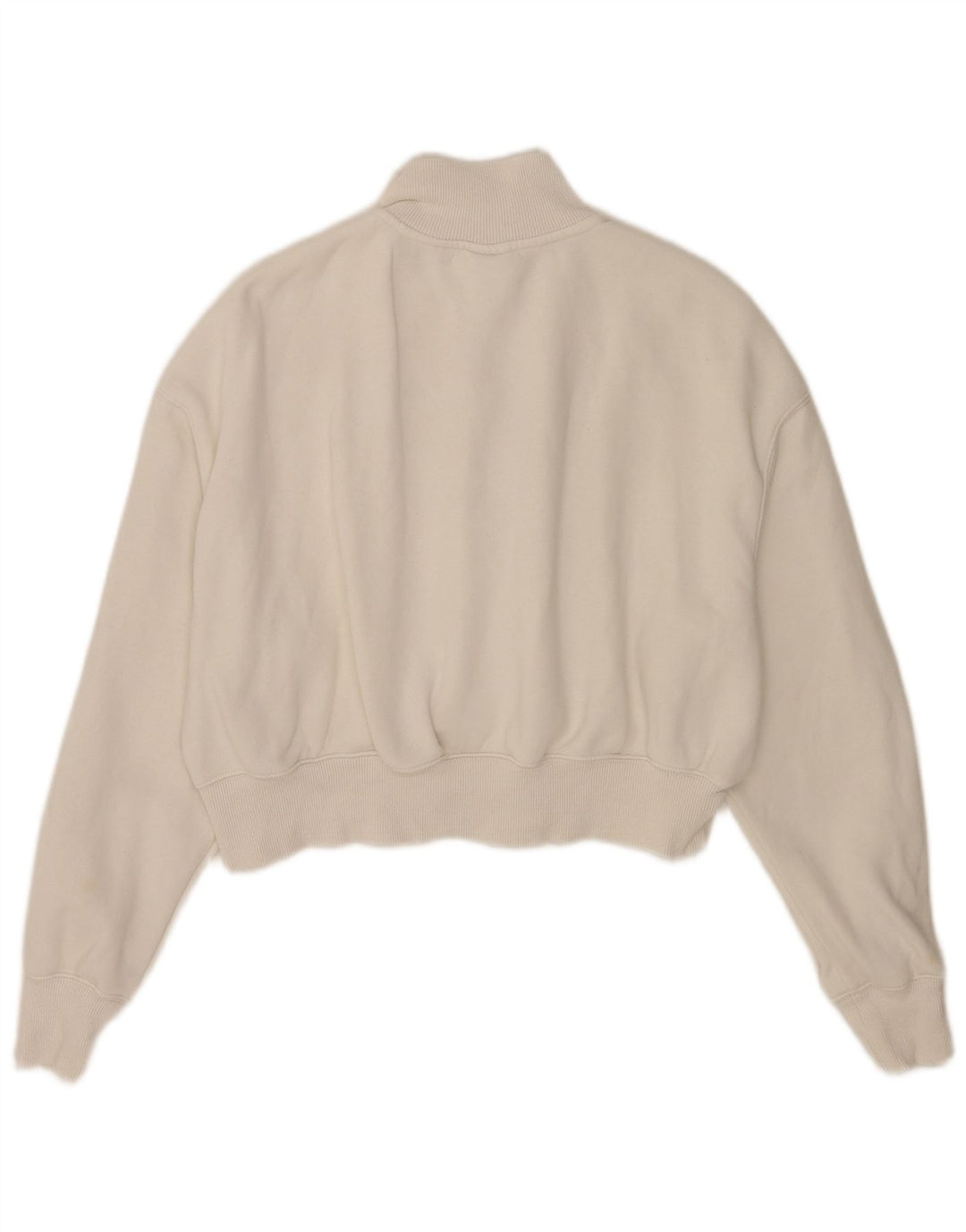 Nike Mujer Oversize Crop Zip Neck Sudadera Jumper UK 10 Small White