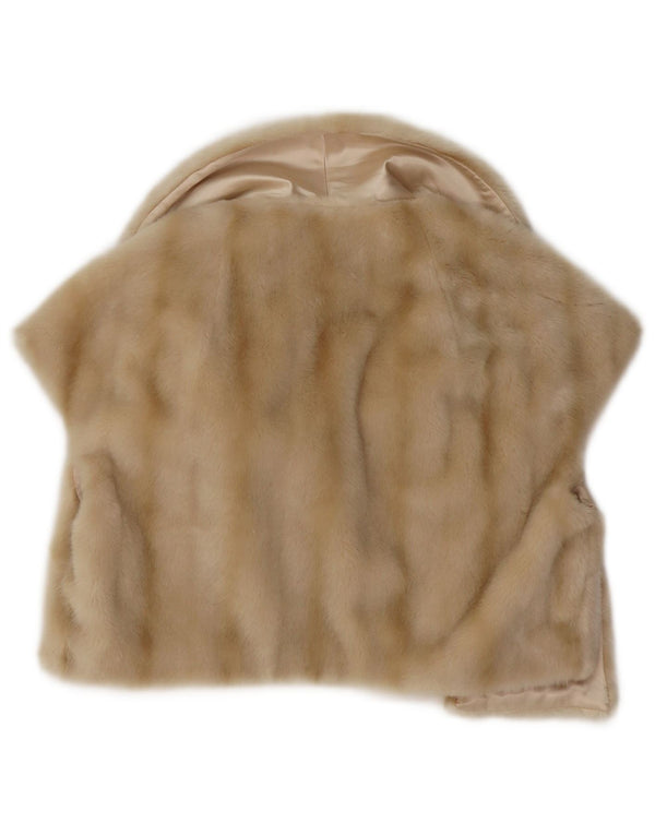 KALIKO Womens Sleeveless Faux Fur Bolero Jacket UK 12 Medium  Beige