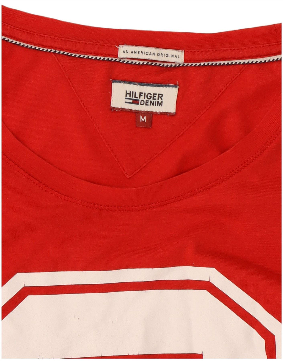 Tommy Hilfiger Camiseta gráfica para hombre Top Medium Red Cotton
