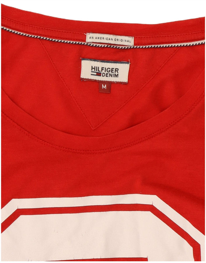Tommy Hilfiger Camiseta gráfica para hombre Top Medium Red Cotton