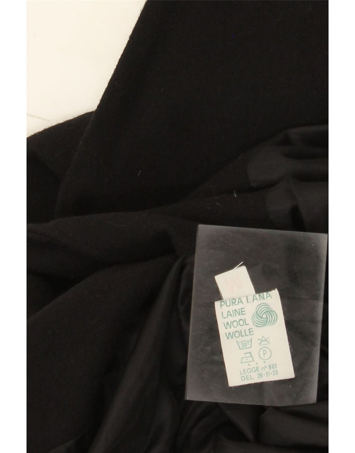 Vintage mujer 1 botón Blazer chaqueta Reino Unido 14 lana negra mediana