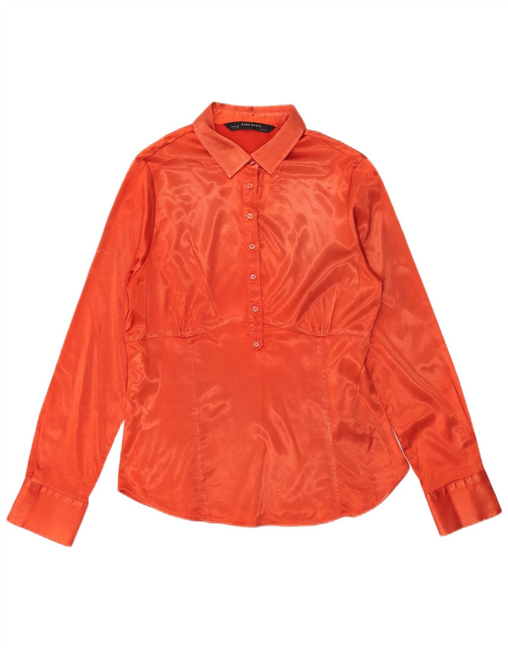 Zara Mujer Jersey Camisa UK 44 Grande Naranja