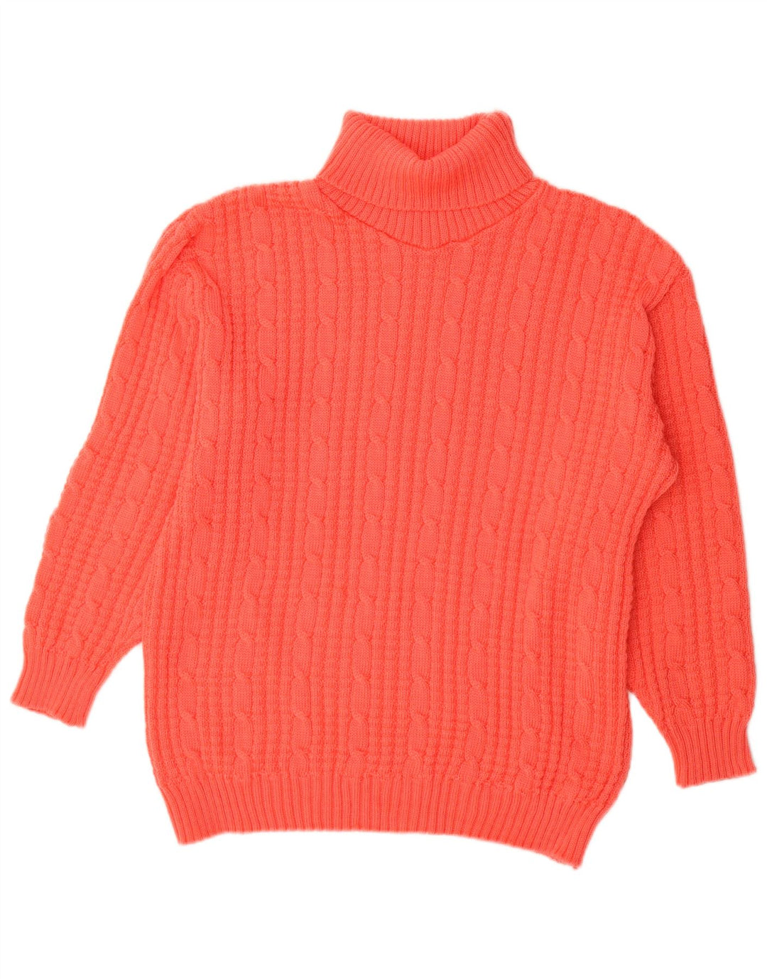 Vintage mujer rollo cuello jersey suéter Reino Unido 16 rojo grande