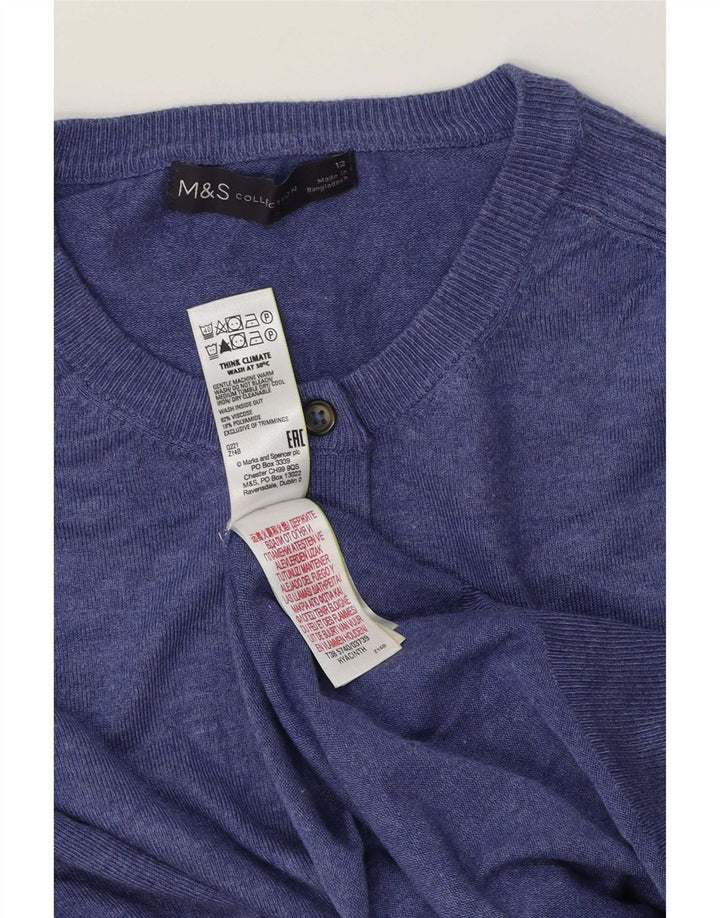 Marks & Spencer - Cárdigan para mujer, talla 40, viscosa azul medio