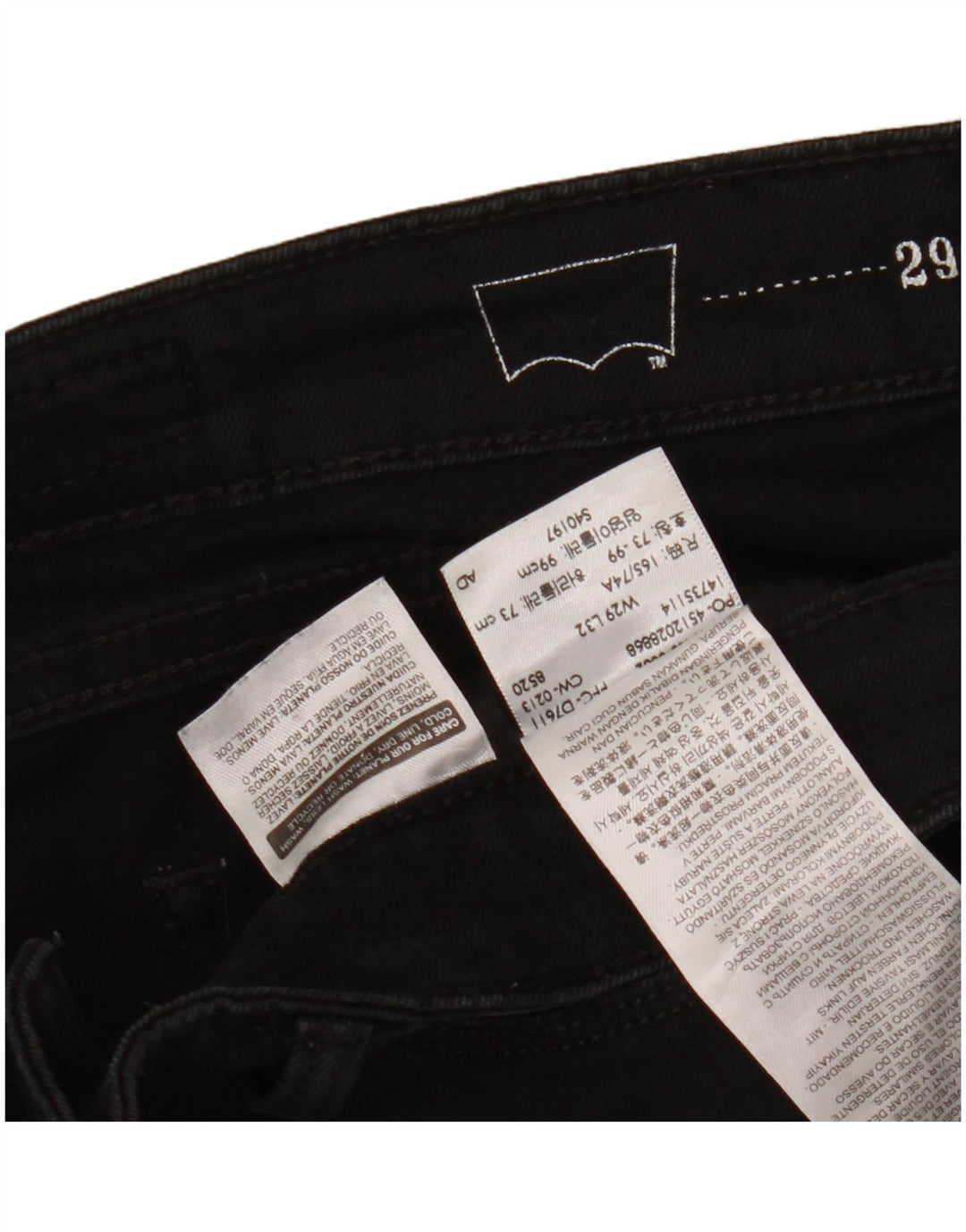 LEVI'S Jeans ajustados de talle moderno y curva ligera para mujer W29 L32 Algodón negro