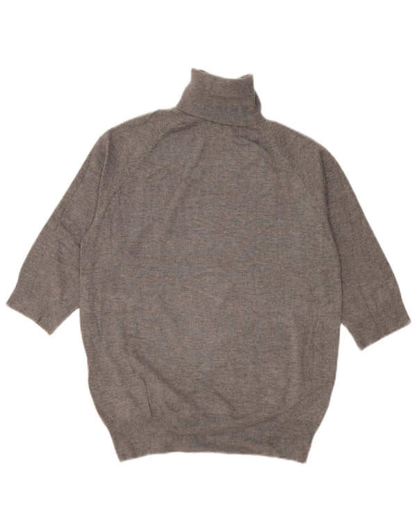 Zara Suéter tipo jersey con cuello vuelto y manga 3/4 para mujer UK 42 Viscosa gris medio