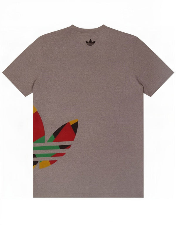 Adidas Camiseta gráfica para hombre Top grande de algodón moteado gris