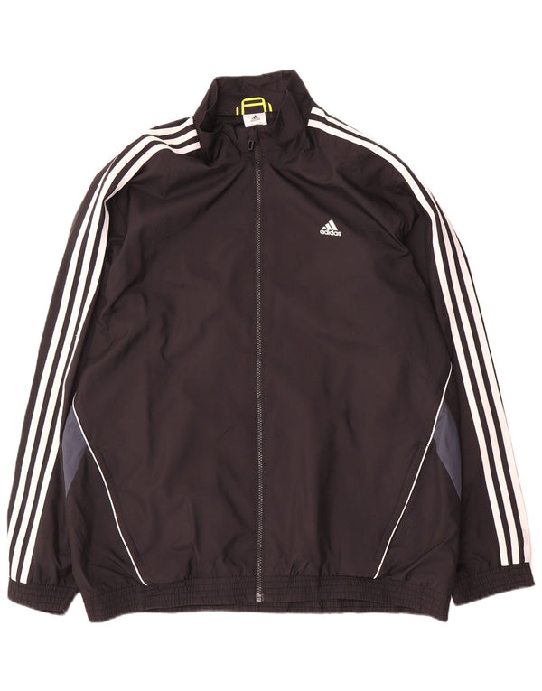 Adidas - Chaqueta de chándal para hombre, talla 46/48, color negro, poliéster