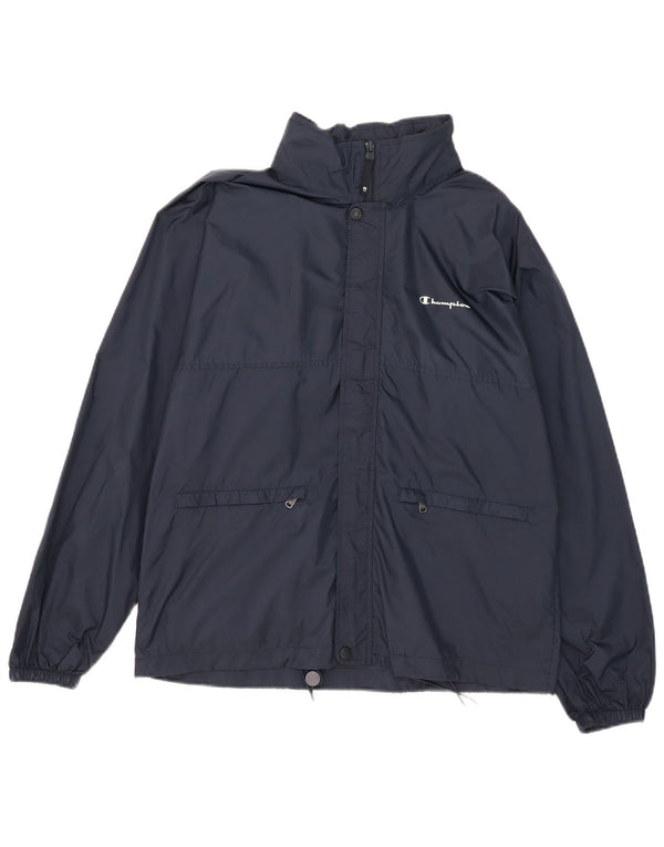 Champion Chaqueta impermeable con capucha para hombre UK 36 Small Azul marino Poliamida
