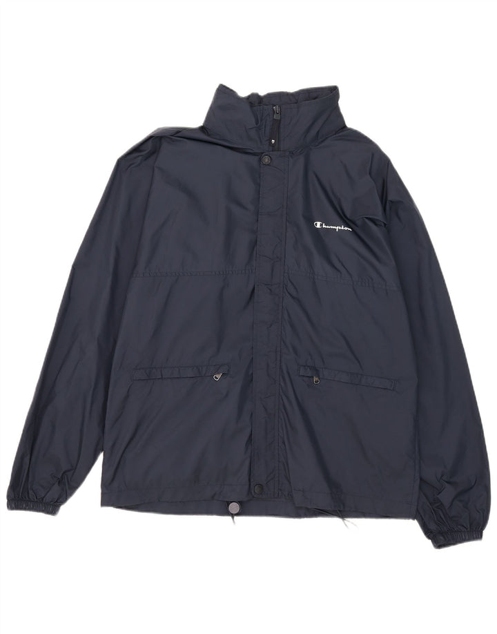 Champion Chaqueta impermeable con capucha para hombre UK 36 Small Azul marino Poliamida