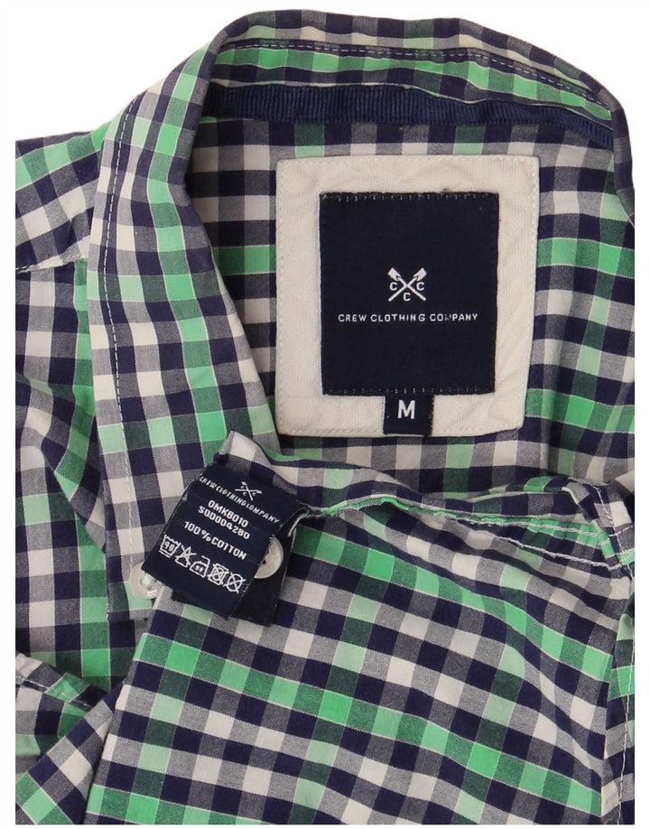 CREW CLOTHING Camisa de Manga Corta para Hombre Mediana de Algodón a Cuadros Multicolor