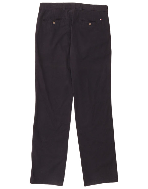 Tommy Hilfiger Pantalones chinos rectos para hombre W34 L34 Algodón azul marino