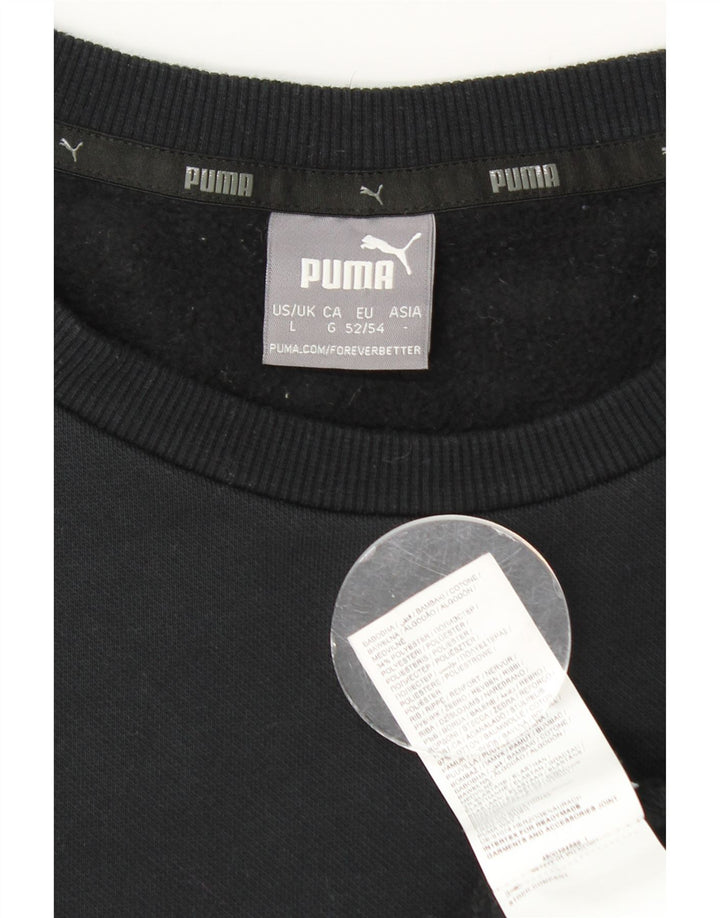 Puma Sudadera Gráfica para Hombre Jersey Grande De Algodón Negro