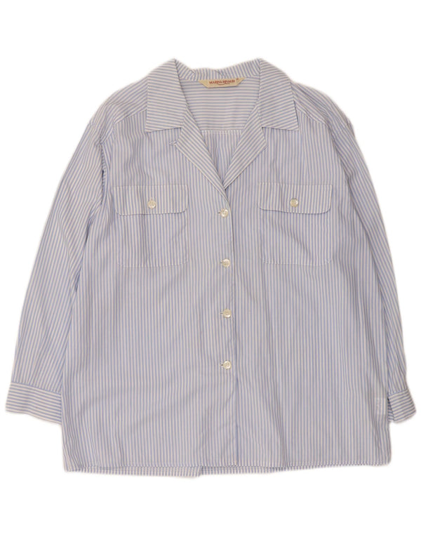 Marina Rinaldi Camisa holgada para mujer Talla 21 Algodón a rayas azul medio