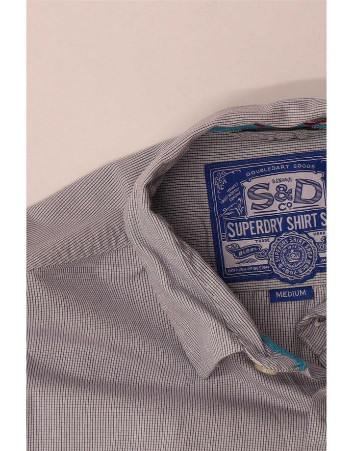 Camisa Superdry para hombre de algodón a cuadros en gris medio