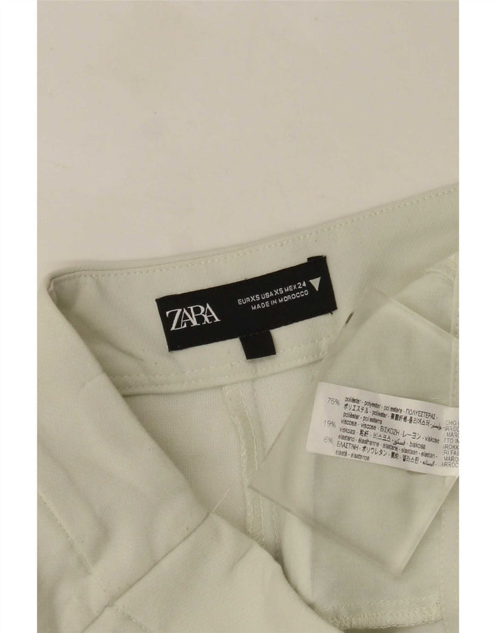 Zara Mujer Skort Hot Pants XS W25 Verde Poliéster