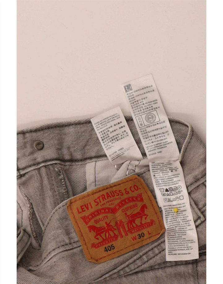 Levi's Mens 405 Shorts De Mezclilla W30 Algodón Gris Medio
