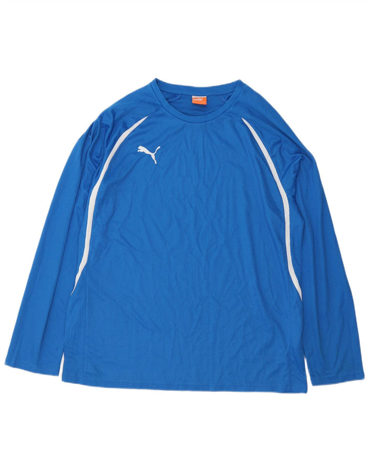 Puma Camiseta de manga larga para hombre Poliéster a rayas azules grandes