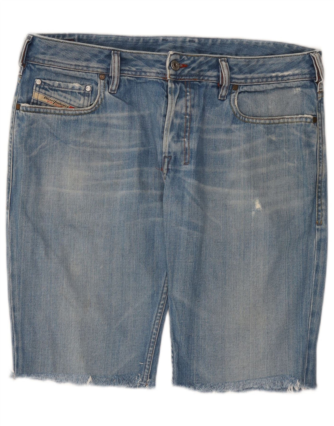 Diesel Pantalones cortos de mezclilla desgastados para hombre W34 Algodón azul grande