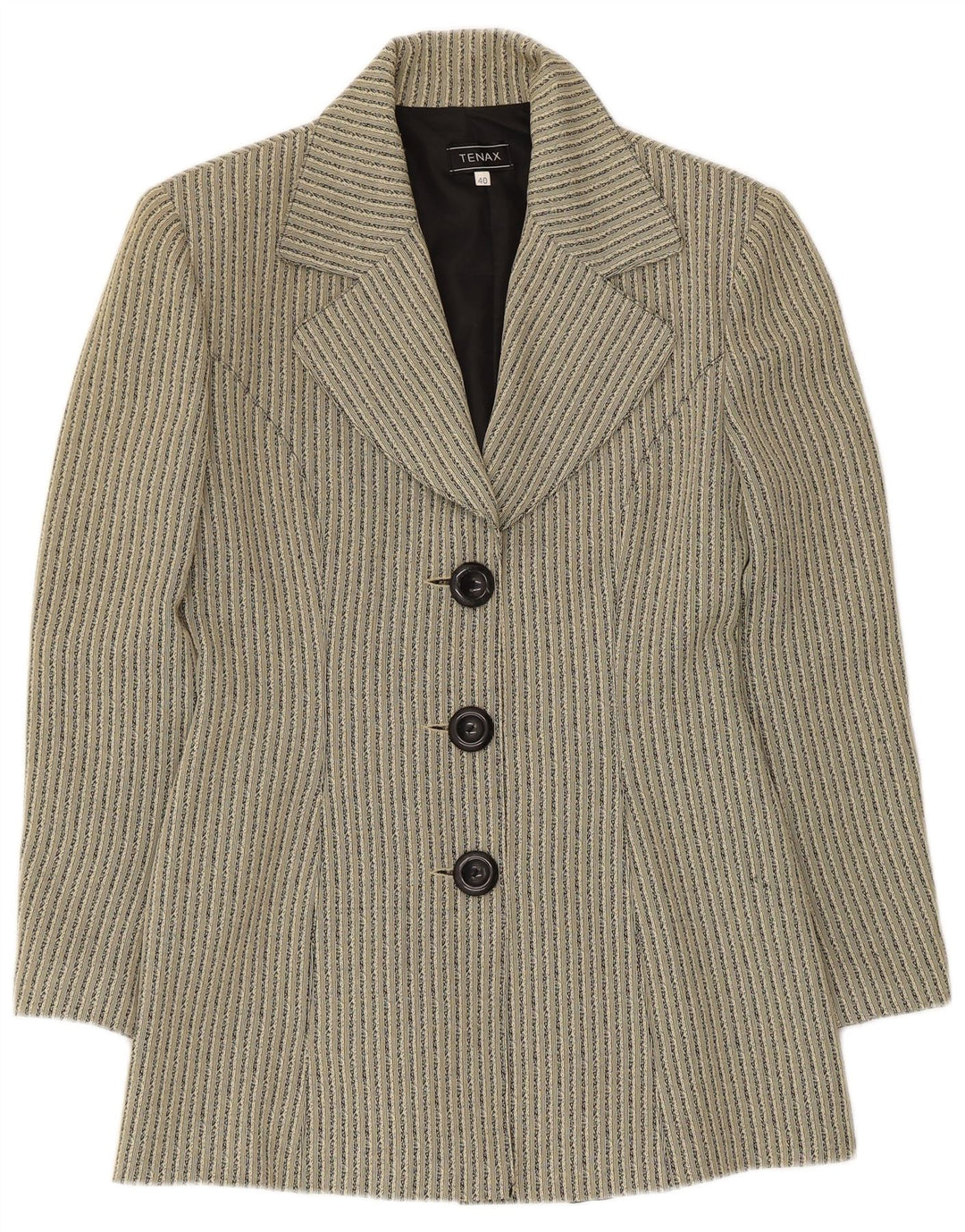 Chaqueta tipo blazer de 3 botones para mujer Tenax IT 40 Small Beige Acetato de rayas