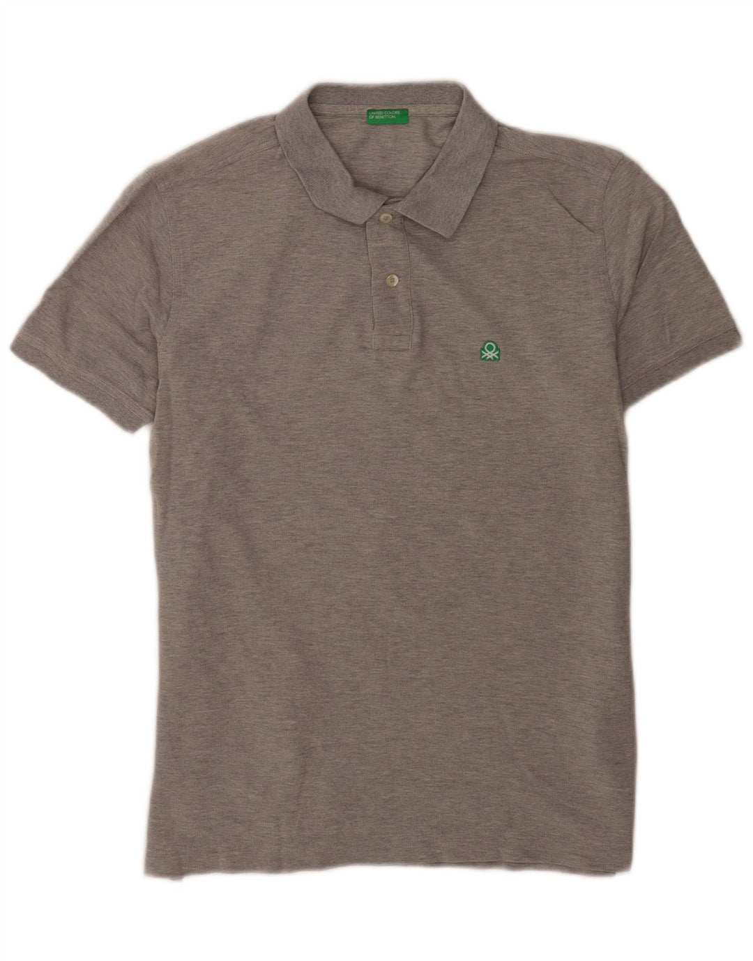Benetton Polo Hombre Grande Gris Algodón