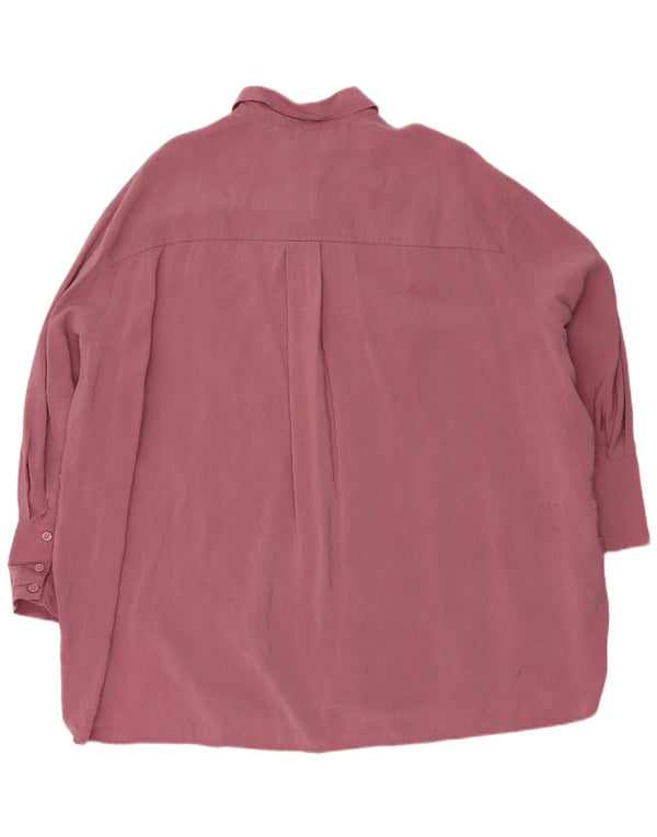 Zara Blusa tipo camisa larga extragrande para mujer UK 44 Modal rosa medio