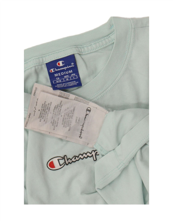 CHAMPION Camiseta corta con gráfico para mujer UK 40 Algodón turquesa mediano