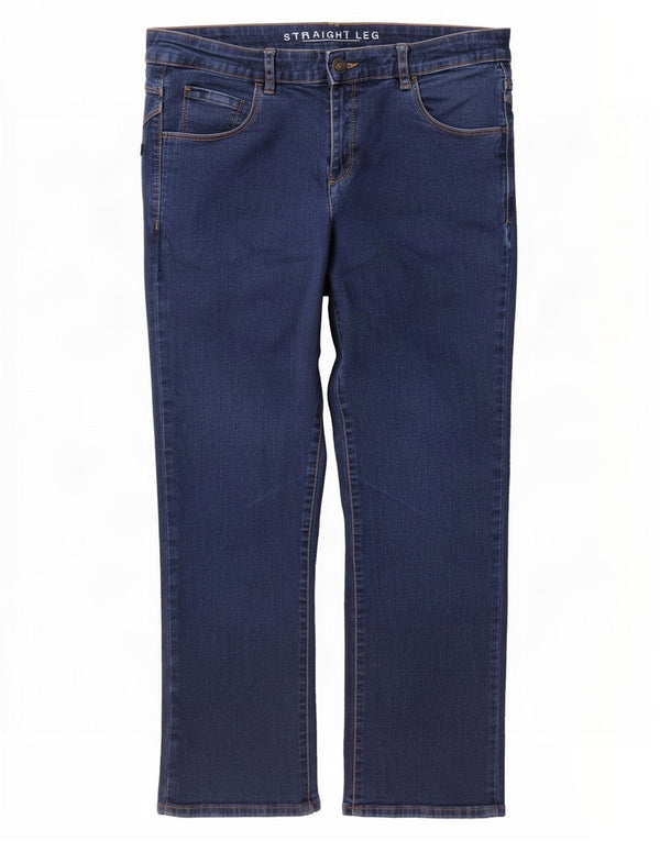 Marks & Spencer Vaqueros rectos para mujer UK 14 Large W32 L27 Azul marino Algodón