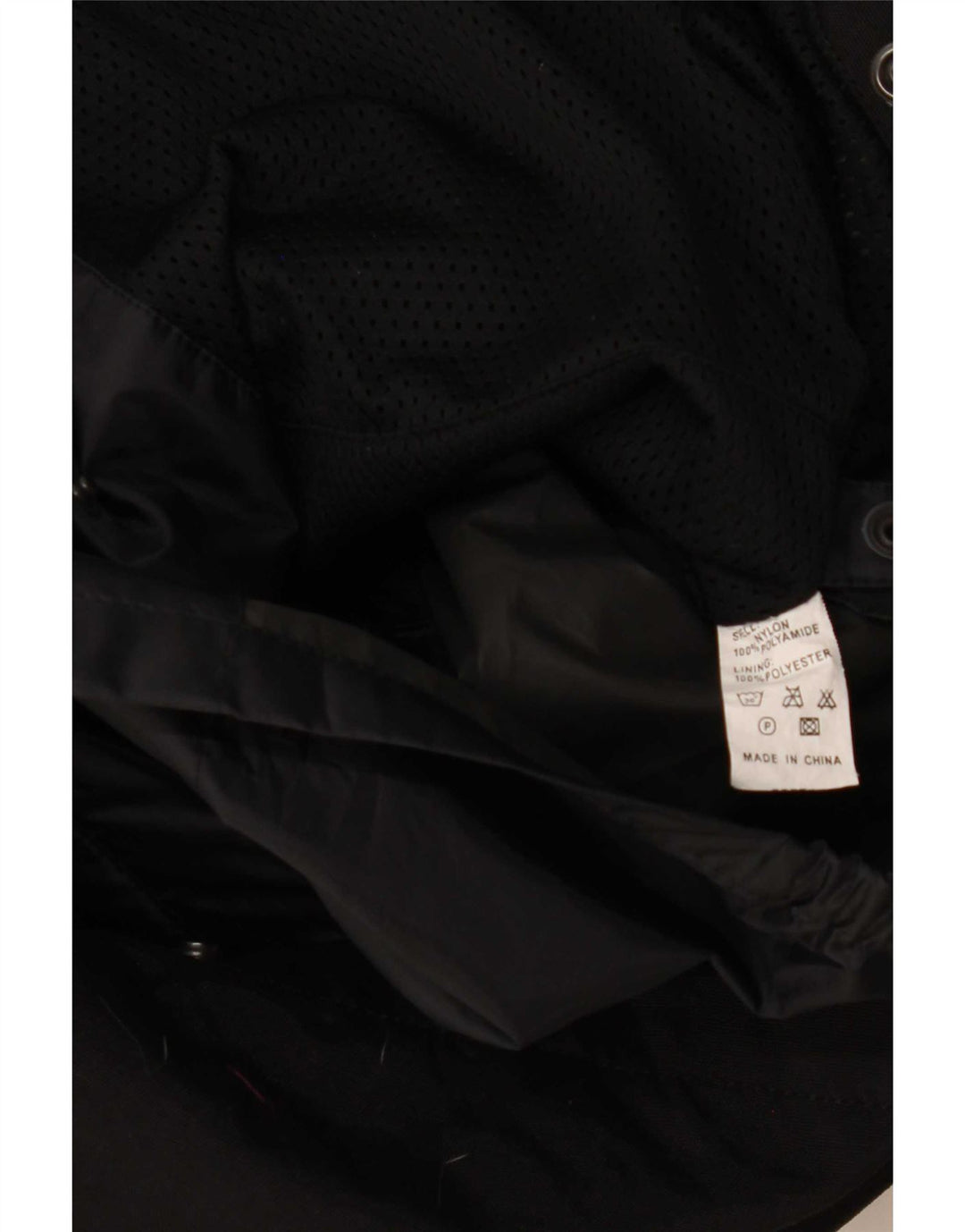 Vintage Mens Racer Chaqueta Reino Unido 38 Nylon Negro Medio